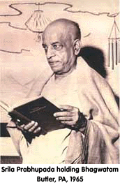 Srila Prabhupada with Bhagavatams in Butler