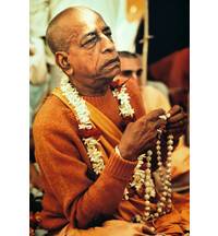 Prabhupada Chanting on New Disciple's Japa Beads at Initiation Ceremony