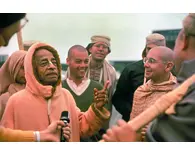 Prabhupada Explains Philosophy on Morning Walk His Disciples Smiling