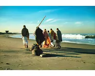 Prabhupada Morning Walk With Disciples on Venice Beach From Behind