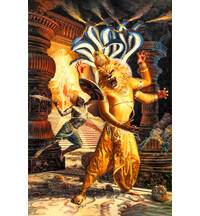 Lord Nrsimhadeva Battles the King of the Demons