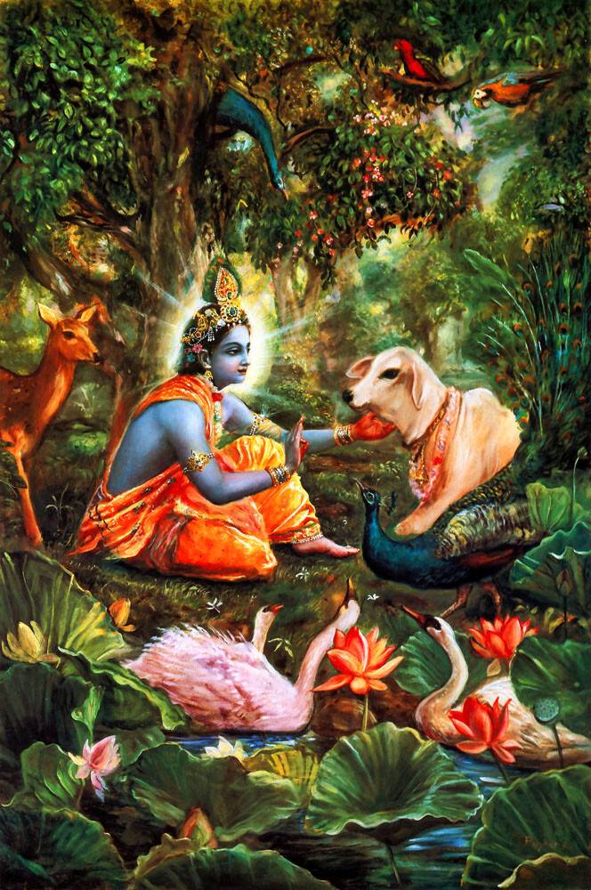 Krishna Speaks With the Creatures of Vrindavan