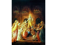 Krishna Leaving, His Wives Lamenting Krishna Leaving, His Wives Lamenting