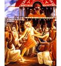 Lord Caitanya Dances Before the Ratha–Yatra Cart