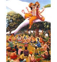 Lord Brahma Spies Krishna and the Cowherd Boys