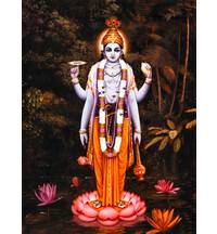 Lord Vishnu (Supersoul) Standing on a Lotus