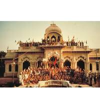 Srila Prabhupada and Disciples at Krishna Balaram Temple Vrindavan