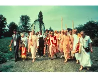 Srila Prabhupada Accompanied by Disciples on a Morning Walk at an ISKCON Farm in USA Srila Prabhupada Accompanied by Disciples on a Morning Walk at an ISKCON Farm in USA
