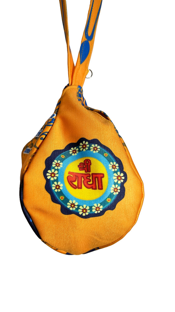 Krishna Playing Flute - Digitally Printed Bead-Bag [3 sides and strap] Standard Size