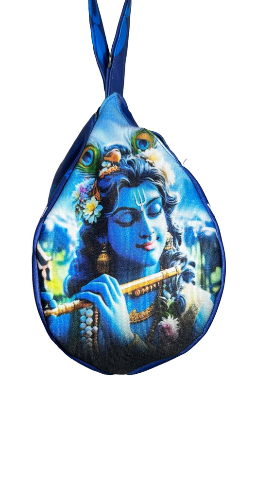 Krishna Playing Flute - Digitally Printed Bead-Bag [3 sides and strap] Standard Size