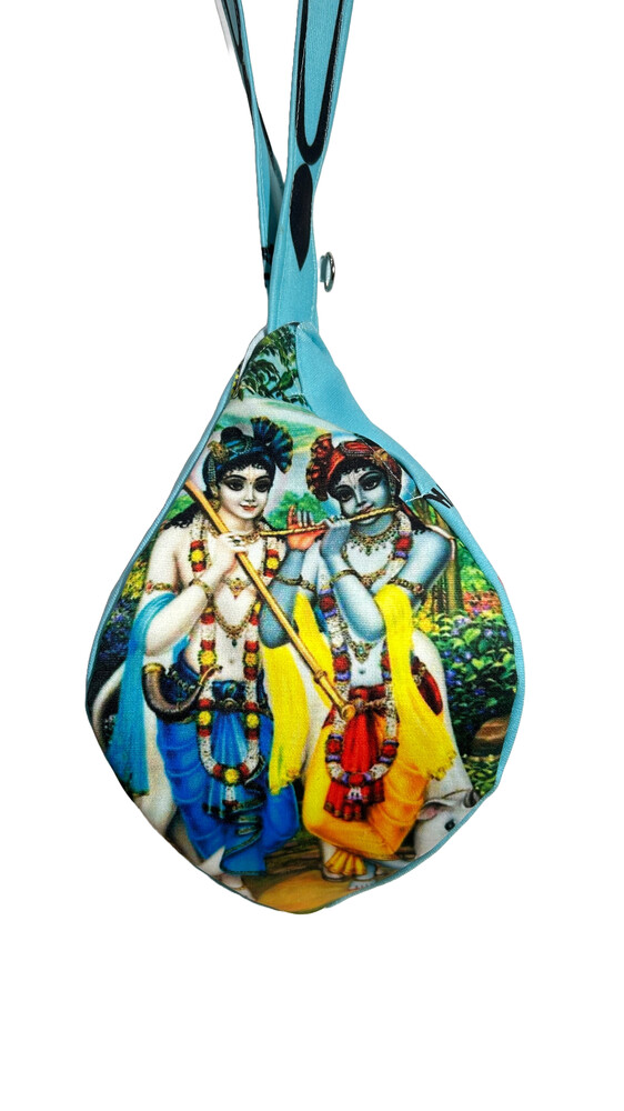 Krishna Playing Flute - Digitally Printed Bead-Bag [3 sides and strap] Standard Size