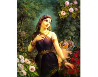 Radharani and Bumble Bee Painting Radharani and Bumble Bee Painting