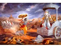 Krishna Confronts Bhismadeva in Battle Krishna Confronts Bhismadeva in Battle