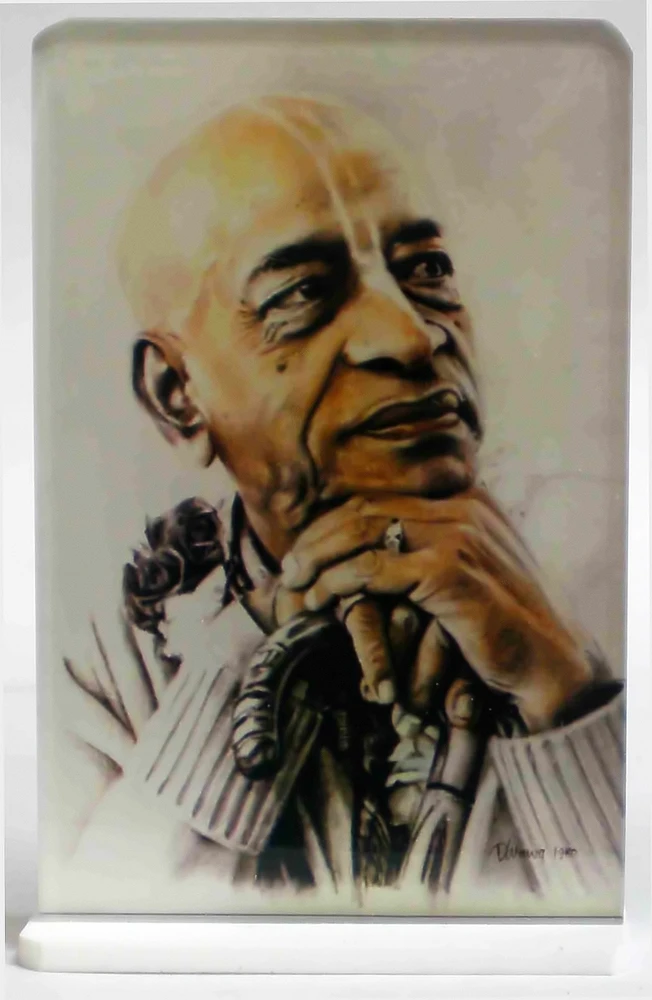 Acrylic Stand -- Srila Prabhupada White Portrait