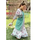 Cow Gopi Dress (White Base) - Pure Cotton