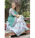 Cow Gopi Dress (White Base) - Pure Cotton