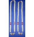 White Perl Mala with Crystal Beads 18\" (Set of 2)