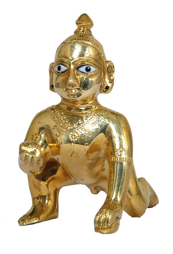 Laddu Gopal Brass Deity 5\"