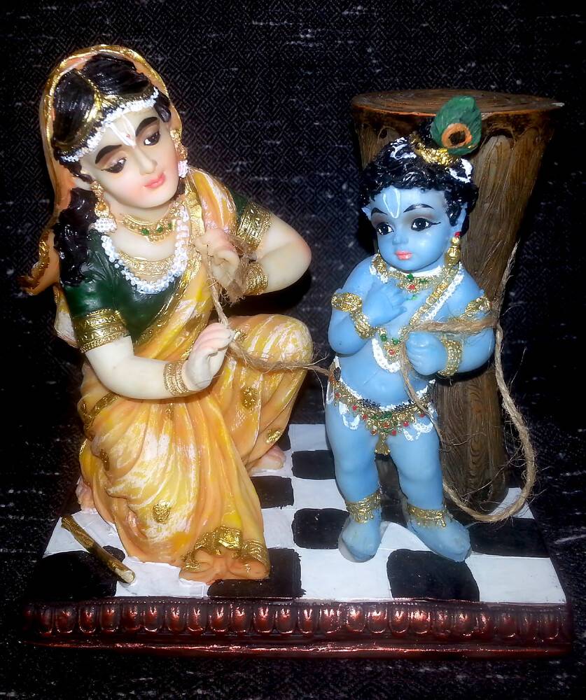 Damodar Krishna (Krishna the Butter Thief) Polyresin Figure (5\" high)