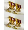 Deity Bracelets -- Colorful Diamonds with Golden White Pearls_TMS26