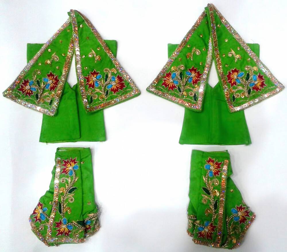 Gaura Nitai Deity Clothes -- Deluxe Peacock Design