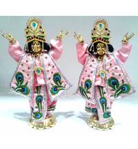 Gaura Nitai Deity Clothes -- Deluxe Peacock Design