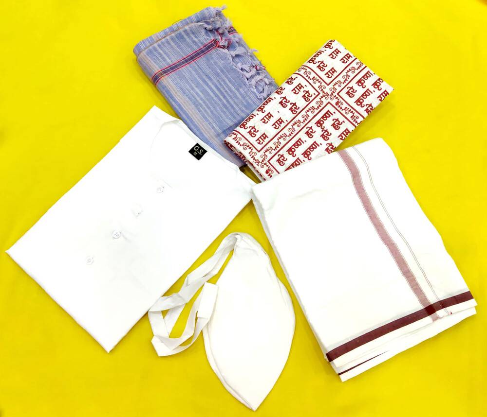 Devotee Cotton Saffron Cloth Kit -- 5 Piece Set