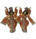 Gaura Nitai Deity Clothes -- Silk Printed Dress