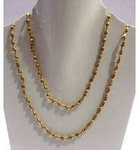 Gold Plated Silver Tulsi Necklace - Large Beads