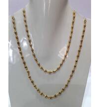 Gold Plated Silver Tulsi Necklace - Medium Beads