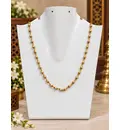 Gold Plated Silver Tulsi Necklace - Medium Beads