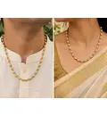Gold Plated Silver Tulsi Necklace - Medium Beads