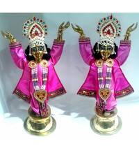 Gaura Nitai Deities 20" Both Hands Up; Round Base