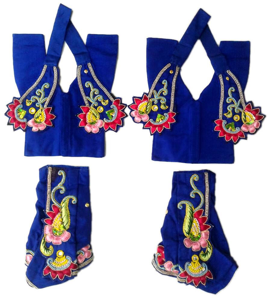 Gaura Nitai Deity Clothes -- Deluxe Peacock Design