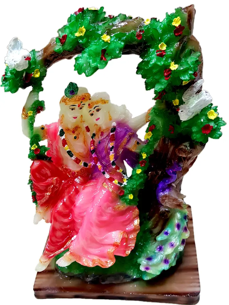 Glow in the Dark Radha Krishna on Swing (8\"x12\")