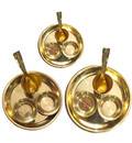 Gopal Bhog Offering Set for Laddu Gopal (Brass Plate, Bowls, Cup and Spoon)