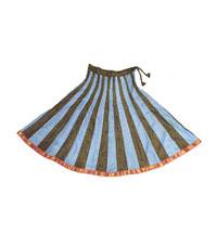 Gopi Dress -- 40 Panel Skirt, Alternating Colors with Gold Border