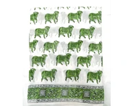 Sari, Cotton -- Cow Print on White Background