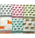 Sari, Cotton -- Cow Print on White Background