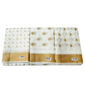 Sari, Cotton -- White with Gold Border (White Gold)