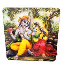 Wooden 3D Radha Krishna Table Stand