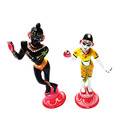 Painted Brass Radha Krishna Deities (6.5\")