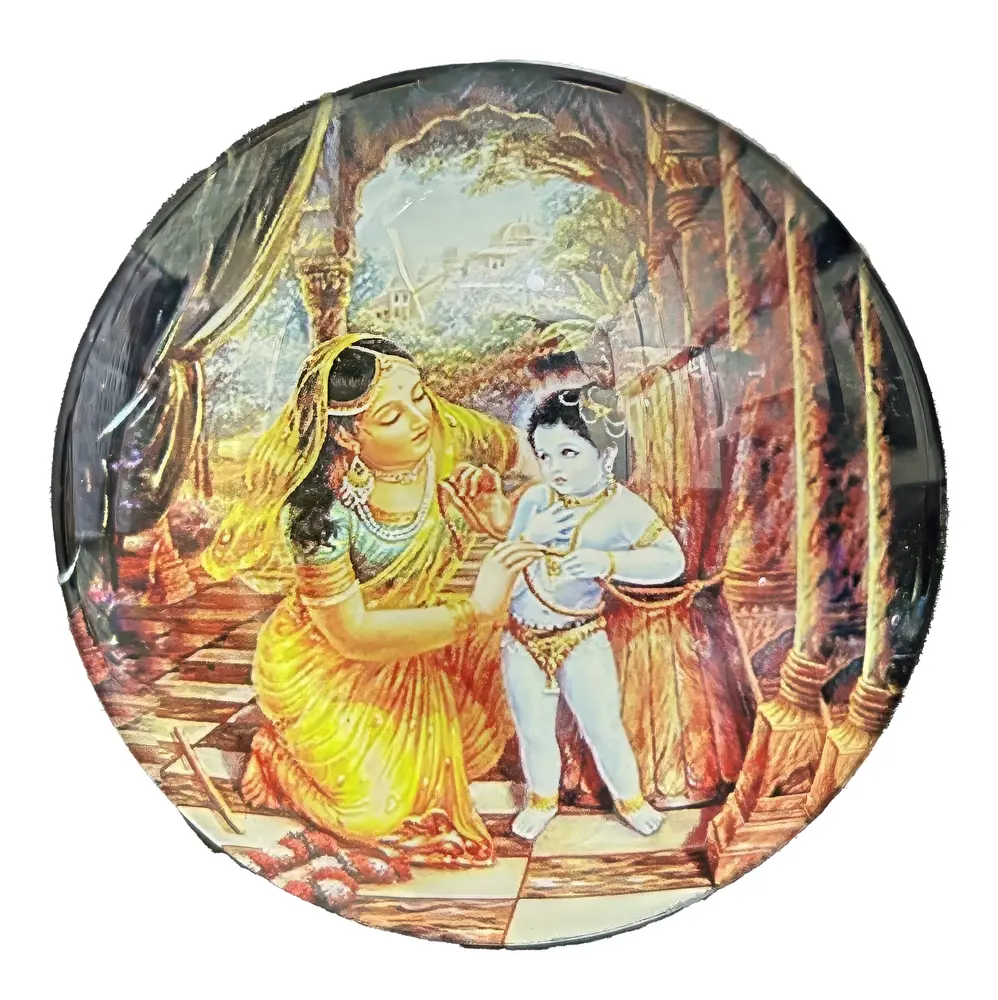 Round Radha-Krishna Magnet (2.3\" - 5.3 cm)