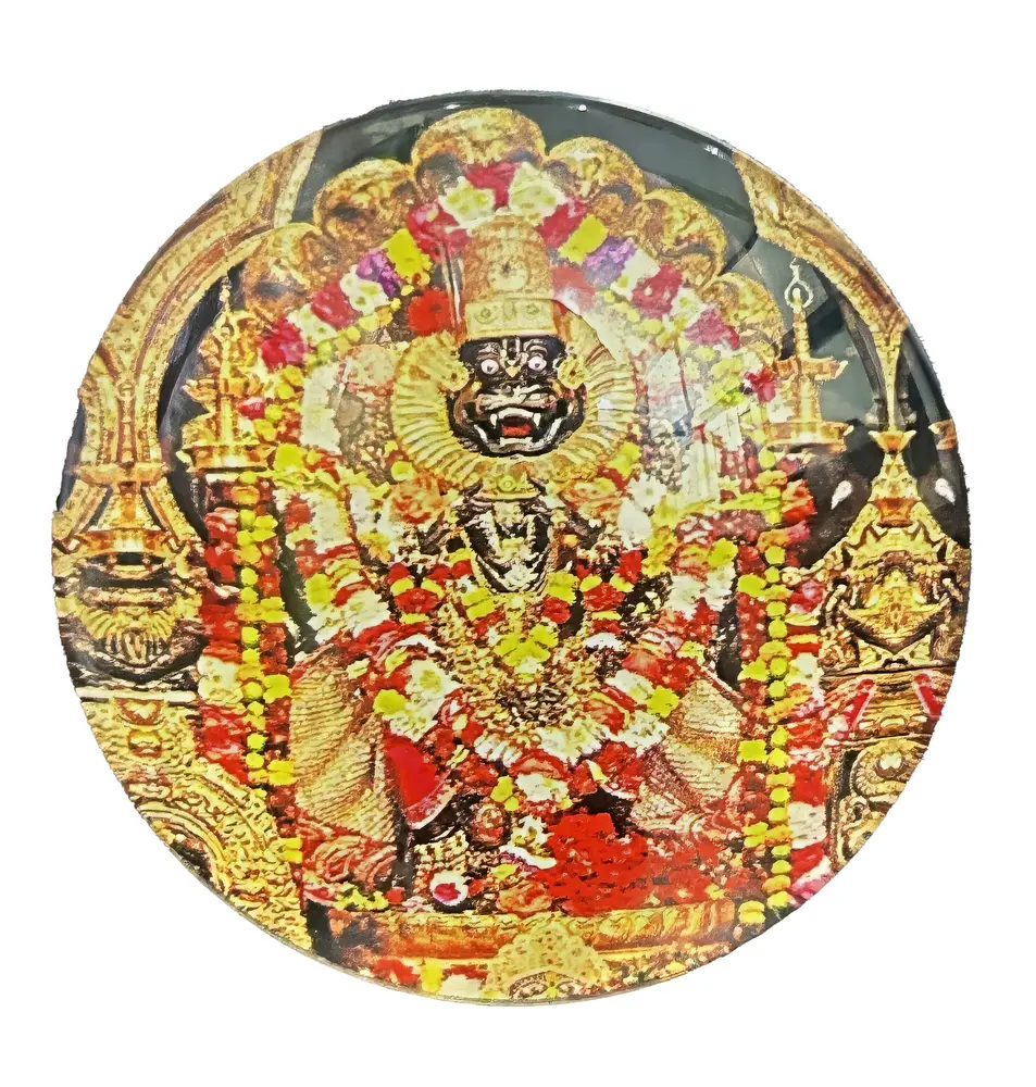 Round Radha-Krishna Magnet (2.3\" - 5.3 cm)