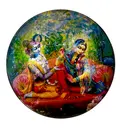 Round Radha-Krishna Magnet (2.3\" - 5.3 cm)