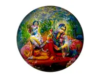 Round Radha-Krishna Magnet (2.3" - 5.3 cm)