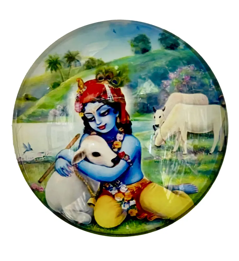 Round Lord Narasimhadeva Magnet (2.3\" - 5.3 cm)