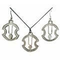 ISKCON Tilak Set - Pair of Earrings & Matching Pendant with Black Thread