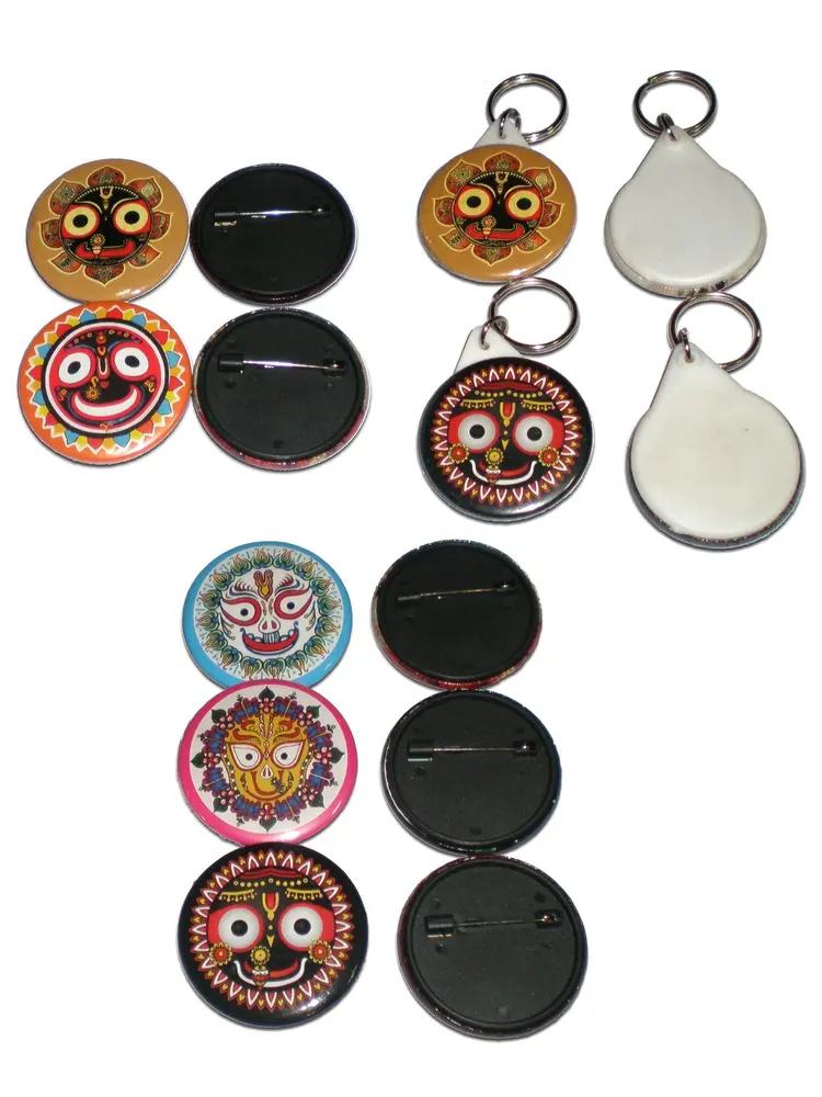 Jagannatha Keychain and Brooch Mixed Set (7 pieces)