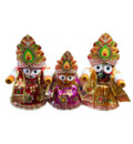 Clothes, Crowns and Garlands for Jagannatha, Baladeva and Subhadra Deities